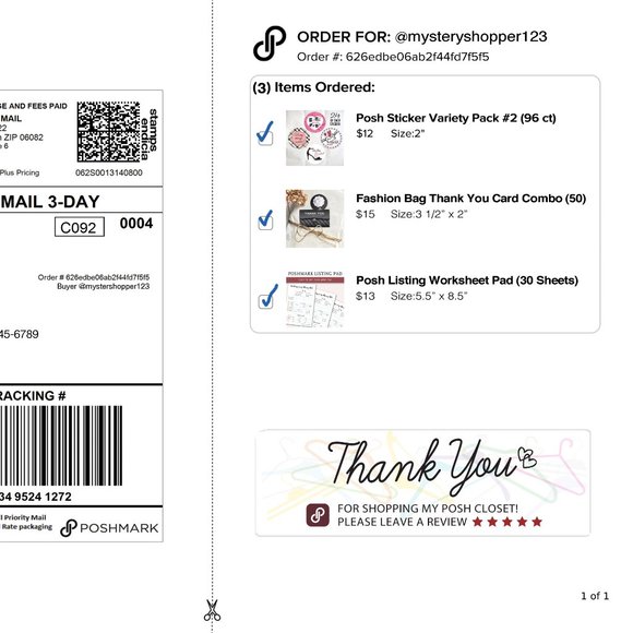 Thank You For Shopping Rating Sticker Labels – (48 ct) - Picture 4 of 5